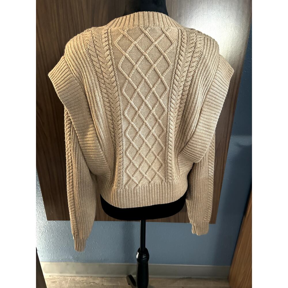 Aritzia Babaton Seek Cable Kit Sweater In Heather Gold/Camel Size S - Picture 5 of 9